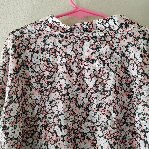Ralph Lauren Girl's Blouse Silk Blend Floral Pink Button Up Shirt - Size Large - Picture 7 of 12